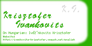 krisztofer ivankovits business card